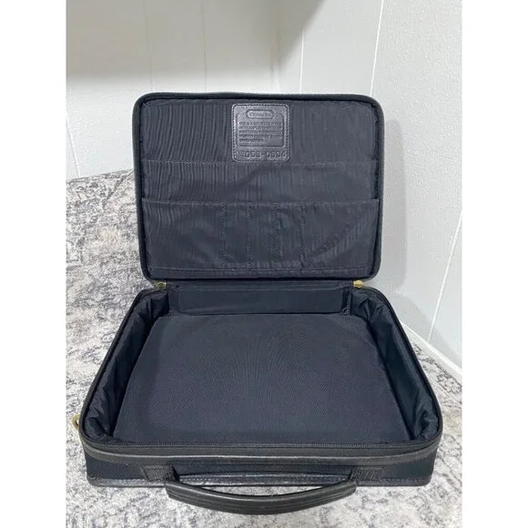 Vintage Coach Leather Nylon Laptop Tablet Case Bag in Black - Picture 5 of 9